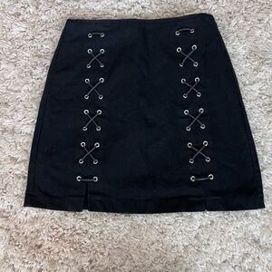 Blank Paige Lace Up Black Skirt